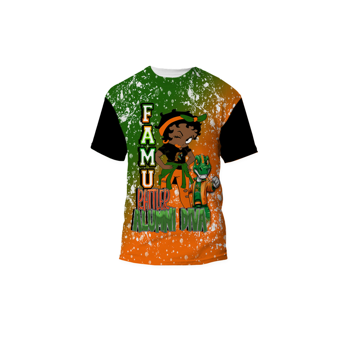 Custom 3D Orange and Green Rattler Alumni Diva