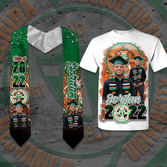 Custom Graduation Stole & T-Shirt Combo